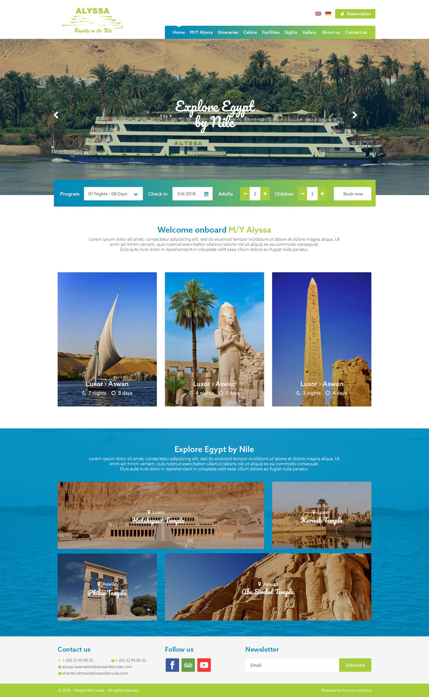 Alyssa Nile Cruise Website