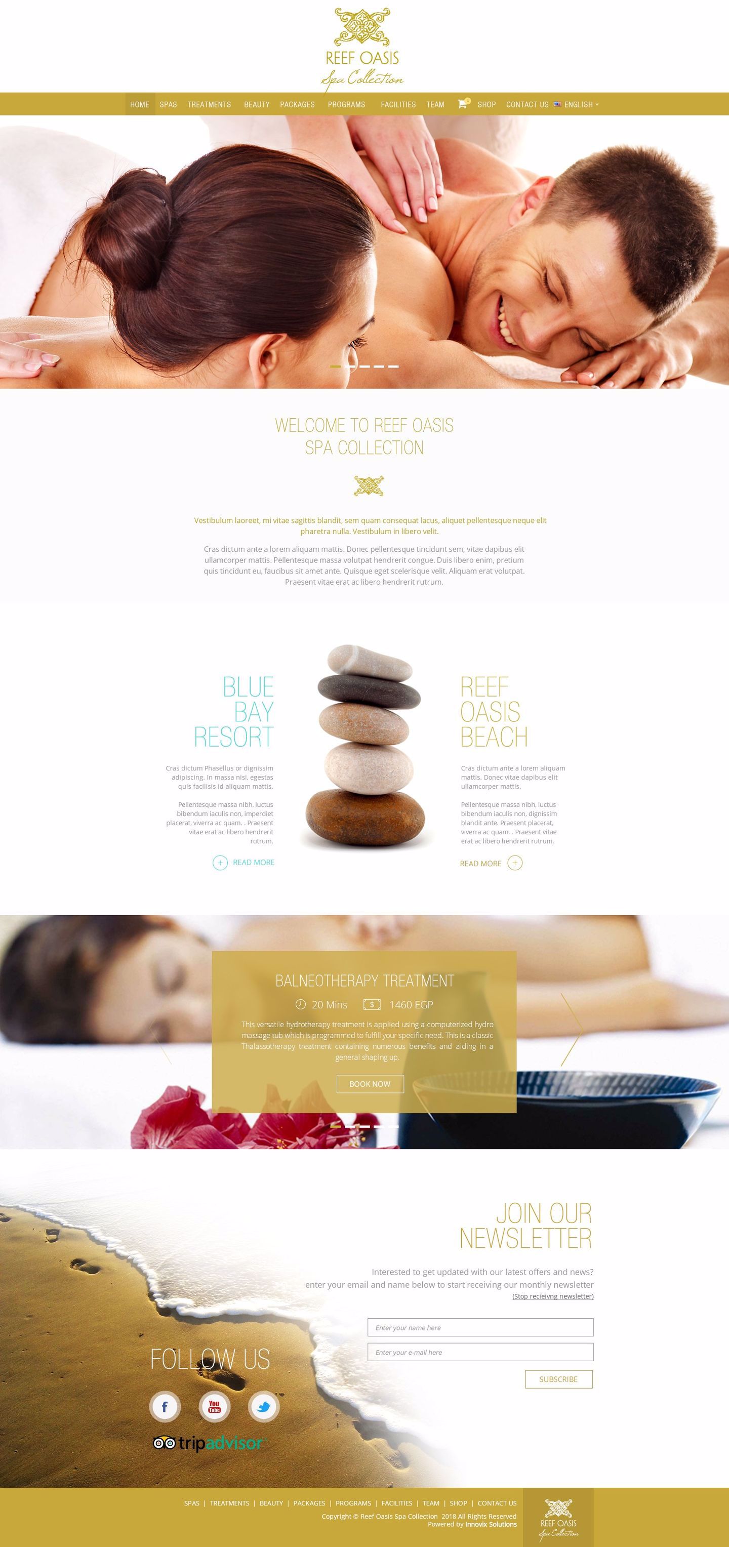 Reef Oasis Spa Website