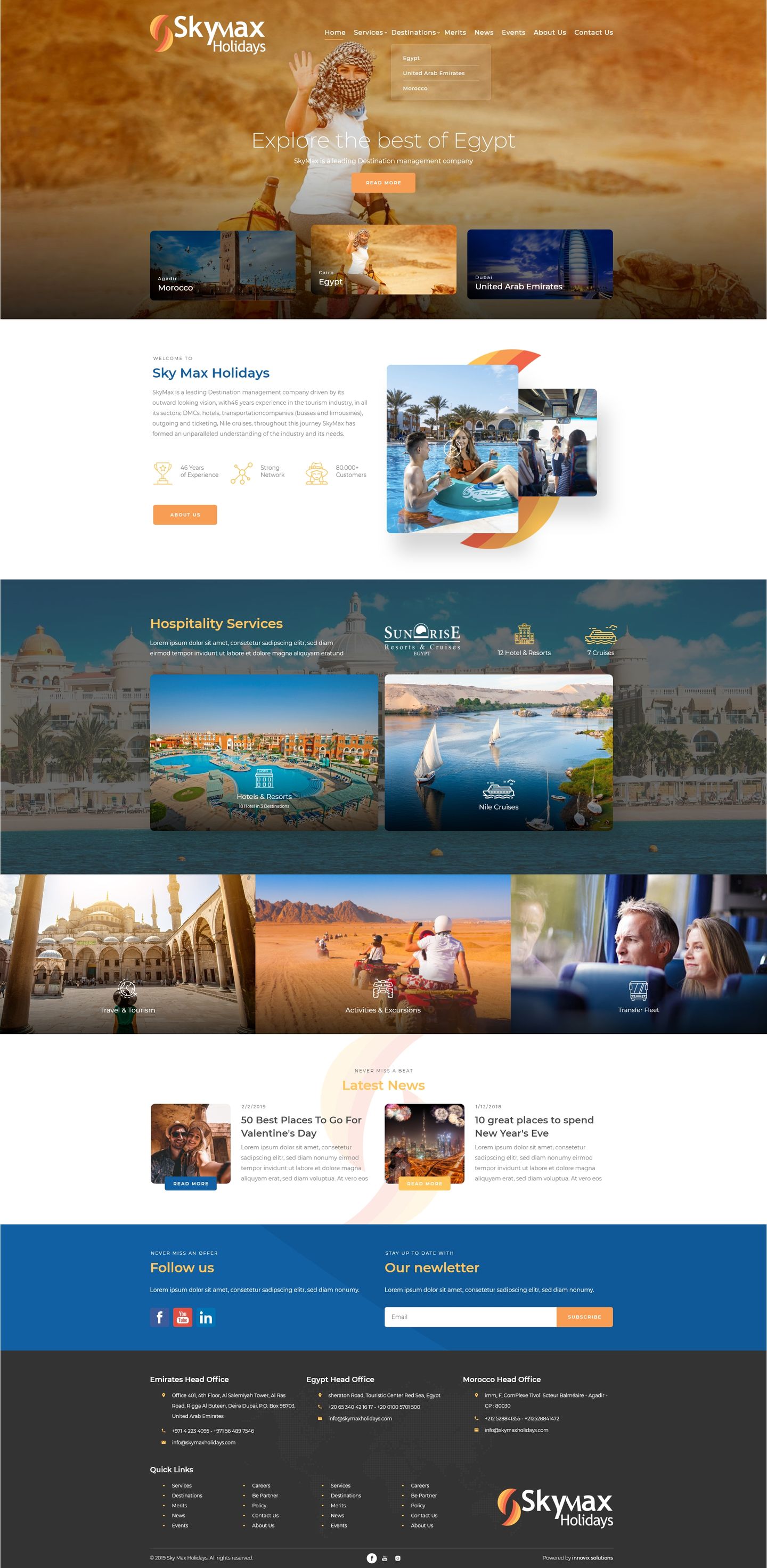 Sky Max Holidays Website